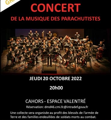 Concert de la Musique des Parachutistes de Toulouse à l'espace Valentré de Cahors