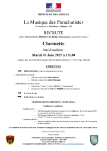 2025 Recrutement EVAT Clarinette