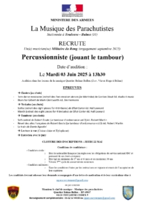 2025 Recrutement EVAT Percussion