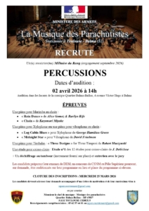 2026 recrutement EVAT Percussions