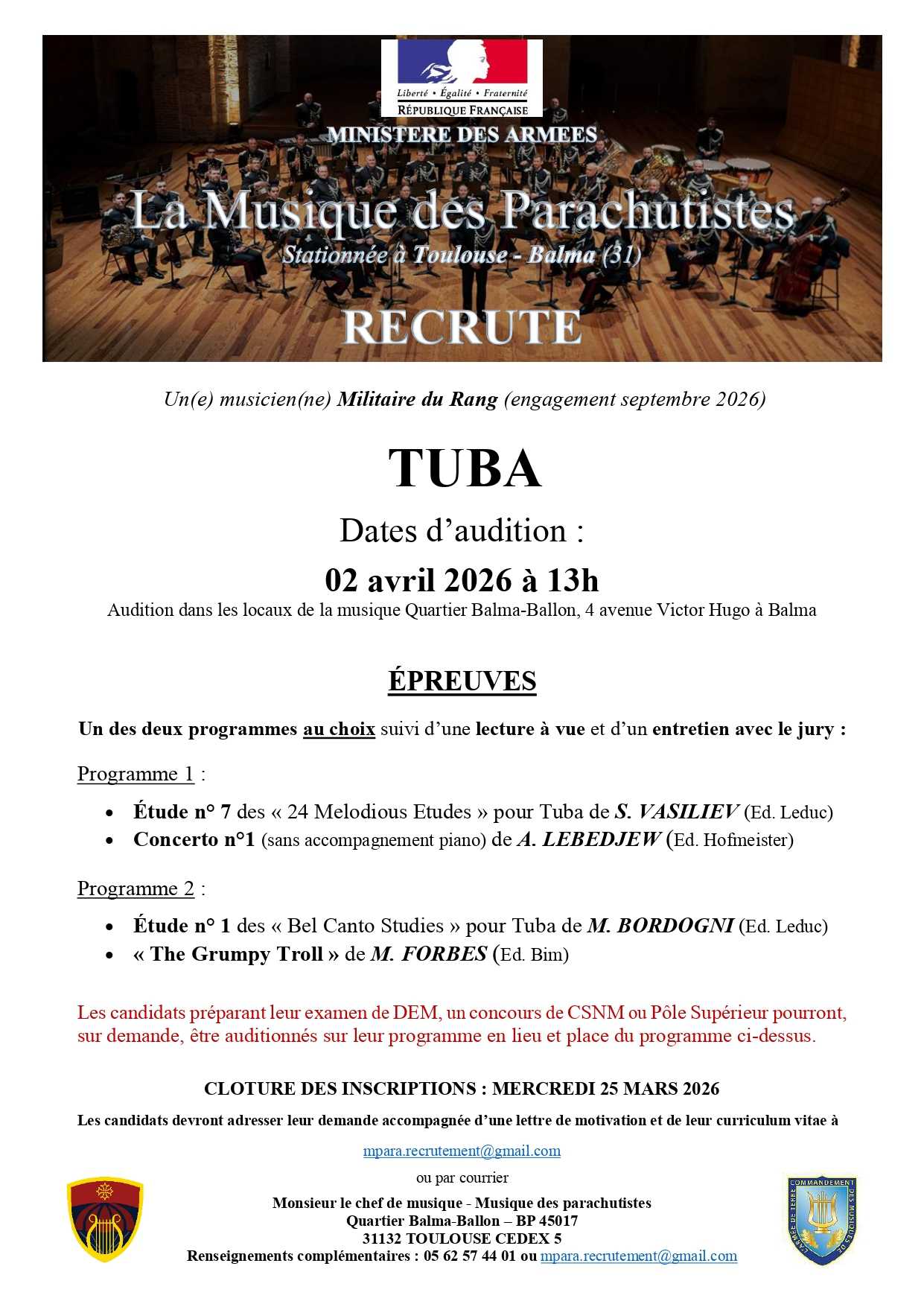 2026 recrutement EVAT Tuba